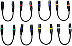 Pack de 8 câbles microphone mâle à femelle 1 pi XLR E-02101-E8