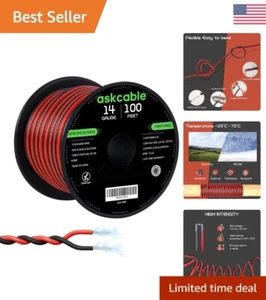 14AWG 100FT Red Black Electrical Wire Cable - Flexible Extension Cord 12V/24V DC - Picture 1 of 9