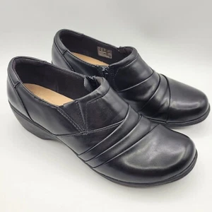 Clarks Channing Essa Zipper Women's Sz 7 Comfort Slip On Loafers 2" Wedge Heel - Picture 1 of 13