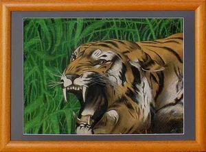 Moderne Kunst,Monogramm E.K., datiert 13 (1913),Tiger mit Rahmen xx - Bild 1 von 4