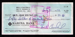 1979 Bill Caudill SIGNED CHECK Chicago Cubs Mariners A's Toronto Blue Jays - Picture 1 of 3