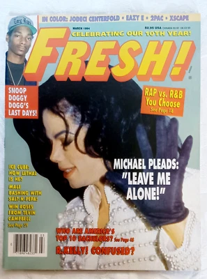 Fresh Magazine March 1994 Michael Jackson, Snoop Dog, 2PAC, Ice Cube Mint Q1 Foto 1 de 2