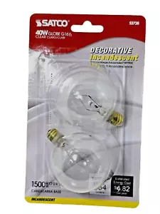 Satco Lighting S3728 40W Clear G16.5 Candelabra Light Bulb. - Picture 1 of 5