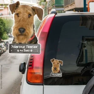 Airedale Terrier a bordo adesivo auto 10x15cm adesivo cane resistente alle intemperie 0923 - Foto 1 di 2