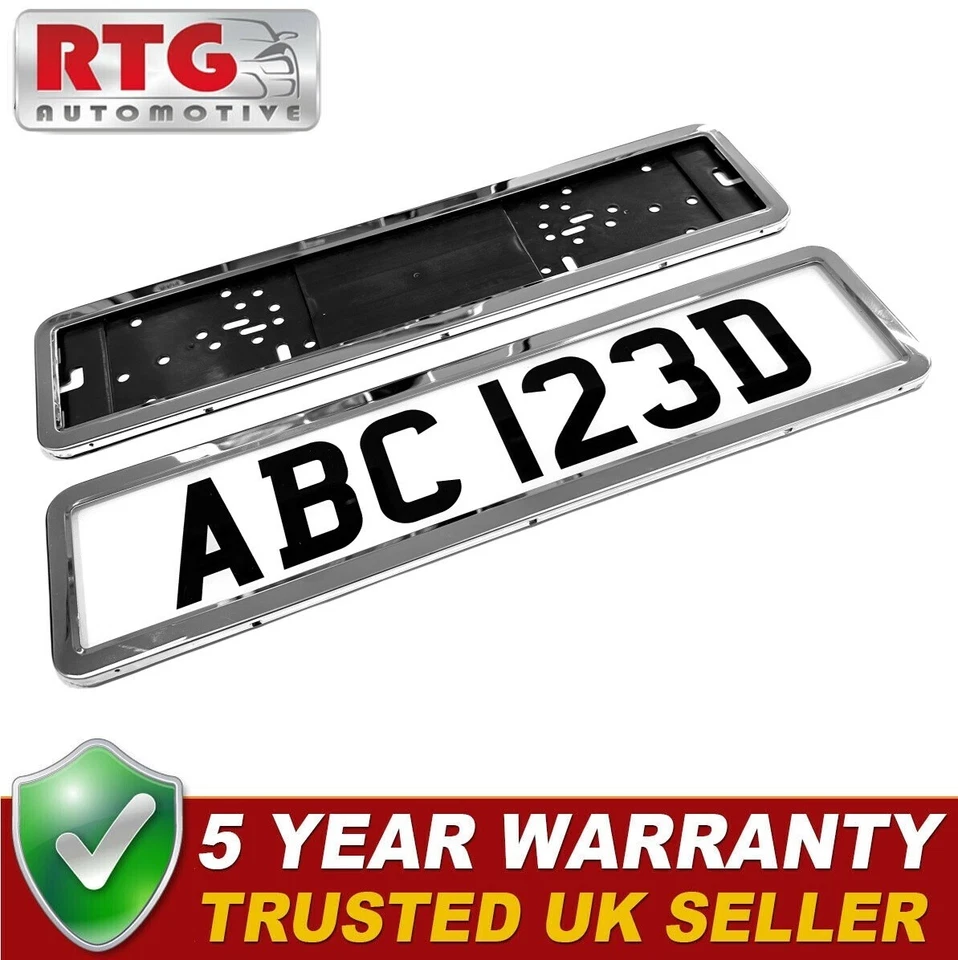 Single Stainless Steel Number Reg Plate Surround Frame Front or Rear Silver - Image 1 of 1