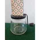 Vintage Androck #49 Nut Grinder Chopper Glass Jar Starburst Red Made In USA