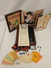 MONOPOLY Vintage Game Collection WOODEN Bookshelf Fast SHIPPING!