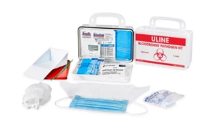 Premium Bloodborne Pathogen Kit Bodily Fluid Clean Up Single Use - 19 Piece - Picture 1 of 3