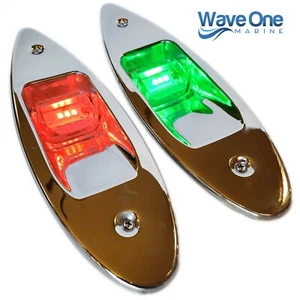 Wave One Marine | LED Flush Mount Shark Eye Stainless Navigation Light | 2NM - Picture 1 of 6