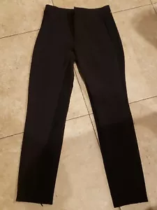 Zara Black Straight Leg texture side and zip ankle dress pant Sam 845 XS 24 x 26 - Picture 1 of 7