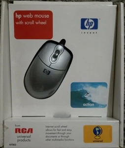 HP Web Mouse with Scroll Wheel USB or PS/2 Model H7003 from RCA, factory sealed - Picture 1 of 2