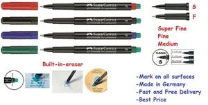 Faber-Castell Multi Mark Fine /Super Fine Tip Permanent Marker CD DVD Waterproof - Picture 1 of 4