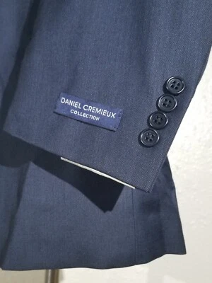 48R LORO PIANA Daniel CREMIEUX WOOL blue black Check Coat Sport Jacket Blazer - Image 1 of 4