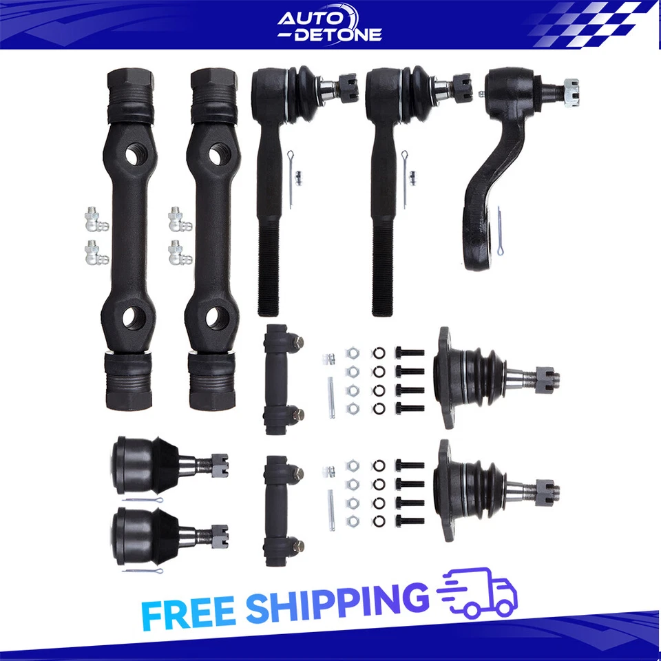 11X Front Ball Joints Pitman Arm Tie Rod Links For GMC C2500 Suburban Chevrolet Foto 1 de 4