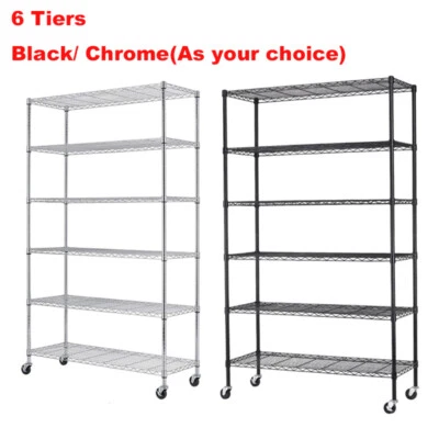 Unidad de estantería de alambre de 5/6 niveles NSF estante de metal ajustable para ahorrar en el hogar Foto 1 de 4