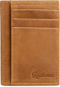 Leatherax RFID Slim Geldbörse - Echtleder Kartenetui für Herren & Damen - Bild 1 von 7