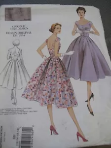 Vogue V2960 taglia 12-18, costume da cucito motivo storico DE 1954 non tagliato - Foto 1 di 2