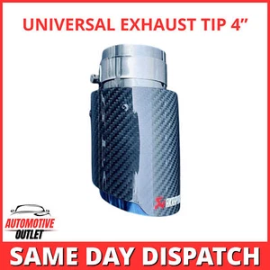 AKRAPOVIC EXHAUST TIPS 4" OUTLET BLUE & BLACK CARBON FIBRE UNIVERSAL - Picture 1 of 10