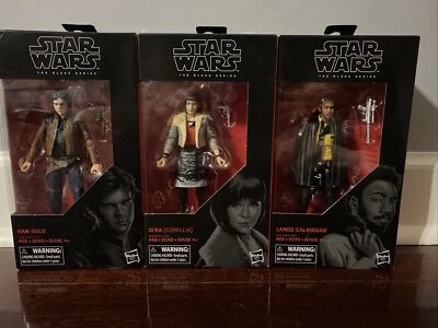 "Lote de 3 figuras Star Wars The Black Series Han, Lando y Qi'Ra 6"" nuevas en caja" Foto 1 de 4