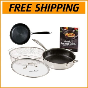 Elevate Cooking with 9.5-Inch Fry Pan Set, Tempered Glass Lid, and Knife - Picture 1 of 10