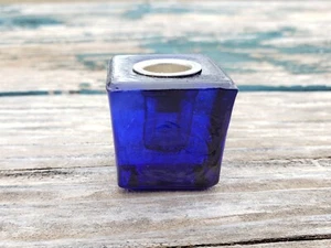 Cobalt Blue Glass 1/2 inch (.5 inch) Diameter Mini Chime Candle Holder - Picture 1 of 8