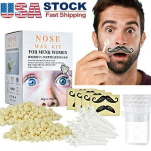 Kit de cera para nariz para hombres mujeres, depilación con cera para nariz, depilación para vello nariz oreja - Imagen 1 de 15