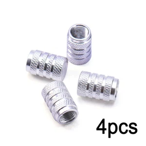4× Chrome Car Wheel Tire Valve Air Stems Dust Cover Screws Caps Car Accessories - Foto 1 di 8
