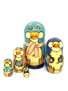 Made in Ukraine! Vogelnestpuppe handbemalt Matroschka Puppe 5 Stück lustig - Bild 1 von 4