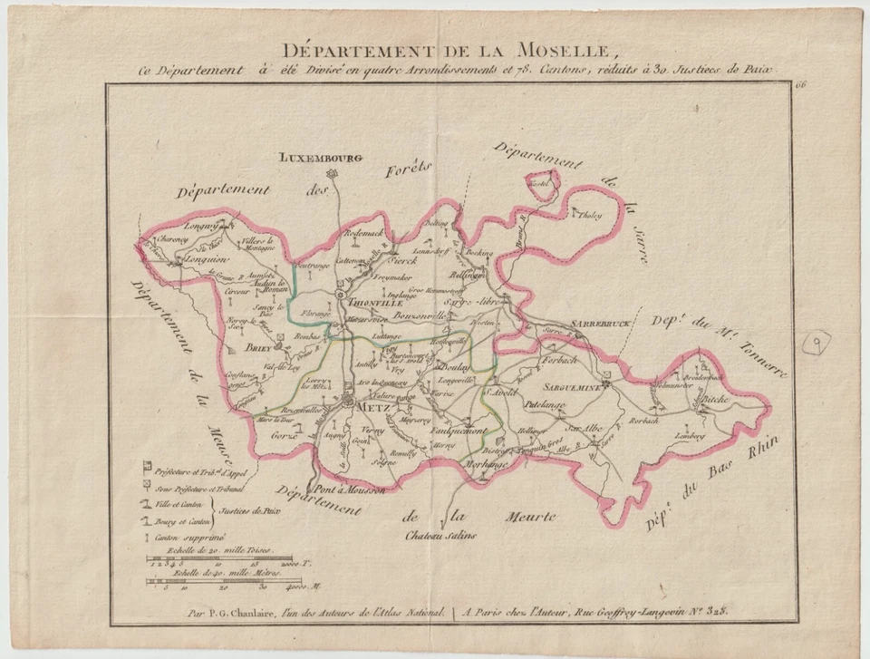 carte de la Moselle 1866 - Photo 1/1