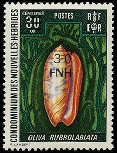 NEW HEBRIDES SG F251 1977-78 FRENCH ISSUE 30f ON 30c unmounted - Picture 1 of 1