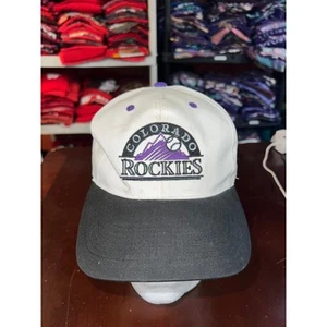Vintage Colorado Rockies Hat MLB Signature White Logo Baseball Snapback 90s OS - Picture 1 of 6