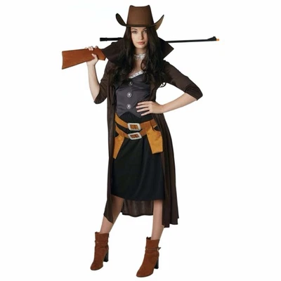 Disfraz de Vaquera Pistolero Wrangler Viejo Oeste Western Semana del Libro Adulto Mujer Foto 1 de 2