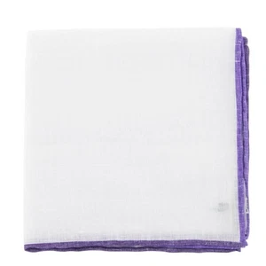 Fiori Di Lusso White Solid Linen Blend Pocket Square - 12" x 12" (842) - Picture 1 of 4