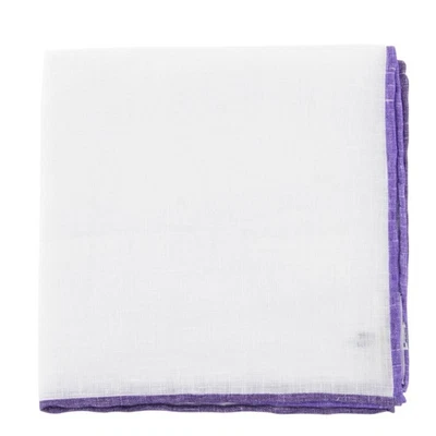 Fiori Di Lusso White Solid Linen Blend Pocket Square - 12" x 12" (842) - Image 1 of 4