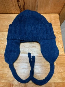 Marineblau Strick Ohrenklappe Wintermütze Beanie Mütze Unisex Einheitsgröße - Bild 1 von 3