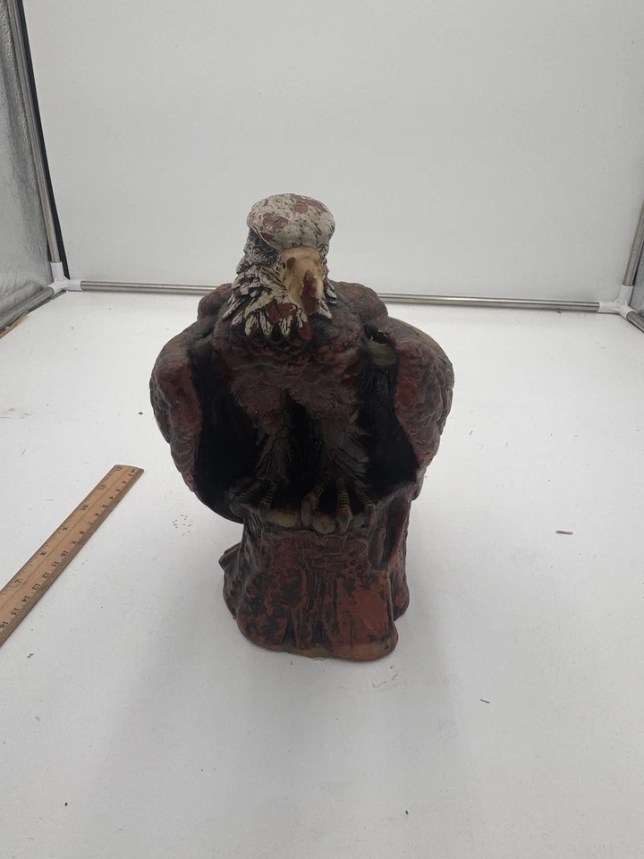 Vintage Bald Eagle Candle Statue 12” XL Wax Decor Figurine Hand Painted Wildlife - Image 1 of 4
