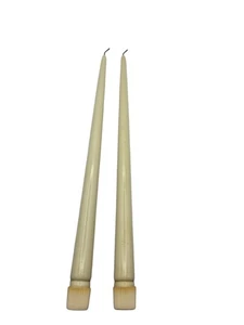 Vintage MCM Aluminum Metal Taper Candles Pair Metal Wick Christmas Candlestick  - Picture 1 of 5