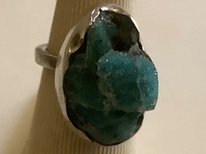 Great Falls Metal Works Sterlingsilber blauer Kristallstein Ringgröße 6,75 - Bild 1 von 6