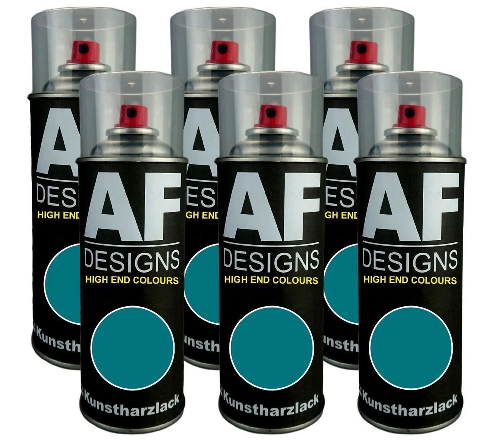ALEX FLITTNER DESIGNS RAL 5021 WASSERBLAU 6x Kunstharz Lackspray Buntlack Spraydose glänzend matt