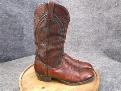 Vintage Lucchese San Antonio Black Cherry Western Cowboy Boots Mens size 10 B - Image 1 of 4