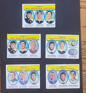 1971 Topps Hockey Leaders Lot Mixed Grade Orr Hull Esposito Bucyk Plante Cheever - Bild 1 von 2