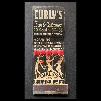 Full Book Girlie Feature Matchbook Curly's Bar & Cabaret Minneapolis MN - Image 1 of 3