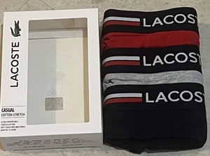 LACOSTE Casual Cotton Stretch Boxer Briefs, 3 pack - Medium, multicolor - Picture 1 of 1