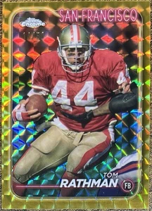 2024 Topps cromo Tom Rathman oro refractor geométrico #14/50 SF 49ers #181 - Imagen 1 de 2