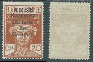 1920 ARBE 20 CENT CARATTERI PIU PICCOLI SASSONE 7 MH * - US23-2 - Picture 1 of 1