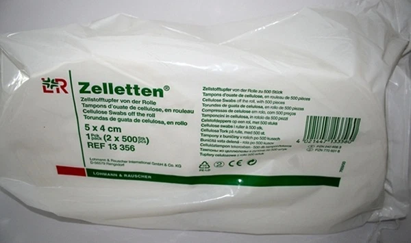 1000 Zelletten Lohmann & Rauscher Zellstofftupfer Pads Tupfer Zeletten Rollen