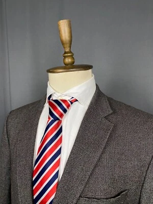 Hugo Boss Hombre Marrón Gris Lana Blazer Sportcoat Chaqueta Talla 52 - Imagen 1 de 4