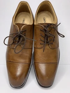 Claiborne Men’s Dress Shoes Oxford Brown Leather  Lace Up Career Cap Toe Size 8 - Picture 1 of 12