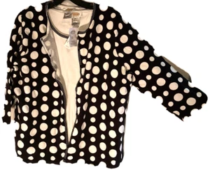 NWT Talbots Woman ~ Art to Wear ~ Bl/Wh Polka Dot Twinset Tank Cardi 1X - Picture 1 of 5