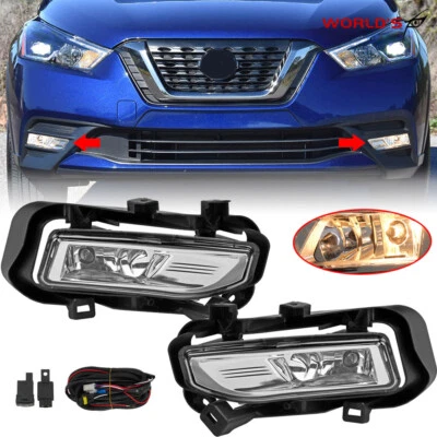 Luces antiniebla para parachoques delantero Nissan Kicks 2017-2019 con par de cables y bombillas Foto 1 de 4